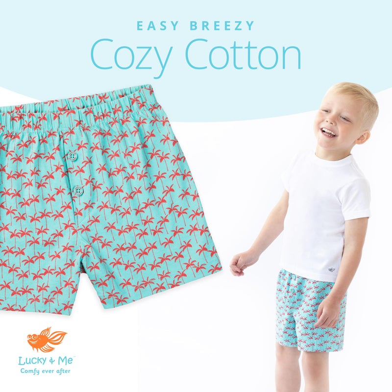 Lucky Me Lucky & Me Boys Underwear, Boxers Style 100% Cotton, Noah 5 Pack Deep Multicolor 4-5 Years - Image 4